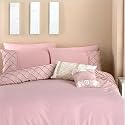 Faux Silk Pintuck Duvet Cover Set, Pink, Single