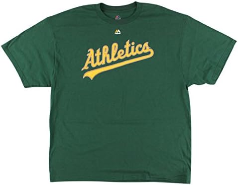 Majestic Mens Oakland A's Josh Reddick MLB Name and Number T Shirt Dark Green XXL
