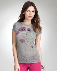 bebe Logo Multi Rose Tee - WEB EXCLUSIVE