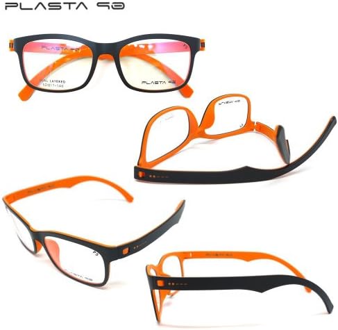 Plasta 90 (P3) Glasses Frame - Made in Korea (Black/Red)