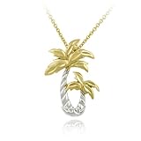 18K Gold over Sterling Silver and Sterling Silver Two-Tone Palm Trees Pendant