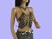 BLACK HIP SCARF COIN WRAP BELLY DANCER COSTUME DRESS S