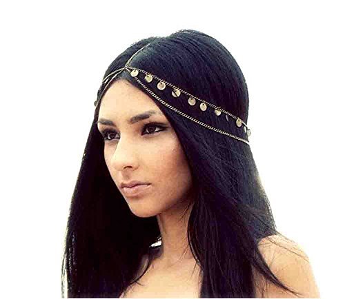 Retro Mysterious Fashion Metal Head Chain Jewelry Chain Headband Head Piece Hair Band (Hair 3)