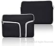 TopCase Zipper Sleeve Bag Cover Case for ALL Laptop 13" 13 inch Macbook Pro / Macbook Unibody / Macbook Air with TOPCASE Logo Mouse Pad (Black w/Pockets)