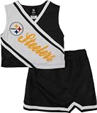 Reebok Pittsburgh Steelers Toddler Girls Black-White 2-Piece Sleeveless Cheerleader Dress Set (3T)