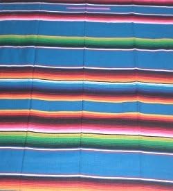 Mexican Serape Blanket Table Runner Decor You Choose Color (Turquoise)