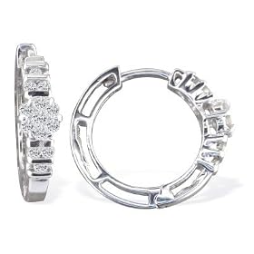 10K White Gold Diamond Hoop Earrings 1/4ct tw