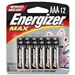 Energizer(R) Max(R) AAA Alkaline Batteries, Pack Of 12