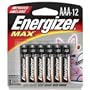 Energizer(R) Max(R) AAA Alkaline Batteries, Pack Of 12
