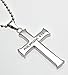 Christian Mens Stainless Steel Christ Who Strengthens Me Phil. 4:13 Iron Cross Necklace - 24