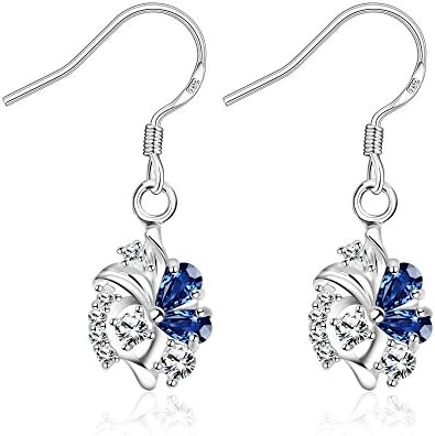 Dezero 925 silver plated earrings Personalized flowers