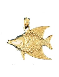 Dazzlers Solid 14 karats Gold Clown Fish Charm Pendant available in three colors from jewelsberry (weights: 2.8 grams only)