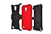 Alcatel One Touch Pop Icon 2 LTE A846L Armor Case, The3Knights[TM] Armor Shock Proof Heavy Duty Stand Cases with Swivel Belt Clip Cover + Stylus + Premium Screen Guard (RED)