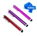 3 Pack of Purple Red Pink Stylus Universal Touch Screen Pen for Ipad 2 Ipod Iphone 4,4S,Kindle Fire,