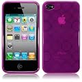 IPHONE 4 / IPHONE 4G / IPHONE 4S GEL CASE COVER PROTECTOR SOLID HOT PINK SEE THROUGH SPIRAL CIRCLES DESIGN KEEP TALKING SHOP ACCESSORIES