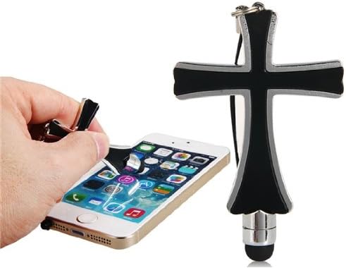 Delivery Time 20-30 Days 2-in-1 Cross Design Metal Stylus with Dustproof Cap for iPhone, iPod, iPad (Black)