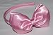 A Girl Company Bubble Gum Pink Satin Headband with attached Covered Hair Bow for Girl