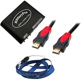 GTMax Two Input HDMI to RGB Component YPbPr / VGA 2x1 Switch Converter Support 5.1CH Surround Sound + 6FT (Black/Red) 1.4v HDMI Cable (Package Include a Neck Strap Lanyard)