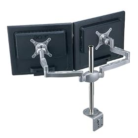 Vivomounts Exclusive Double Arm Desk Mounting System for LCD Monitor Screen & TV up to 23" ( 19" / 20" / 21" )