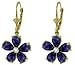 14k Gold Leverback Earrings with Genuine Sapphires title=