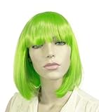 12″ Neon Green Straight Bottom synthetic wig