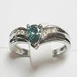 14K White Gold Blue and White Diamond Ring