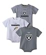 Oakland Raiders Newborn Boys 0-3 Month 3 piece Bodysuit Set