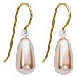 Handcrafted Titanium Taupe Pearl Earrings Made with SWAROVSKI ELELMENTS