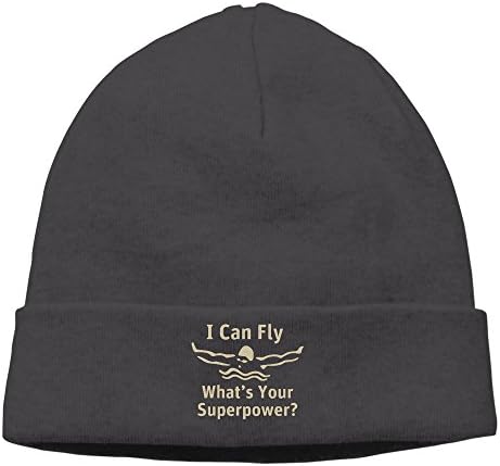 OPPERU Unisex I Can Fly Swimming Superpower Swimmer Wool Knitted Hat Black One Size