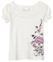 Guess Girls 7-16 Logo Tee With Shirred Neck,White,M(10/12)