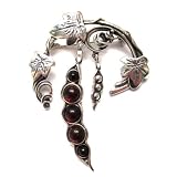 Baltic Cherry Amber Sterling Silver Pea-Pod Botanical Pin