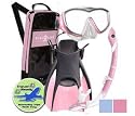 Aqua Lung Sport U.S. Divers Diva LX Mask, Island Dry Snorkel, Trek Travel Fins & Bag