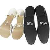 1 X 2 Wedding Rhinestone Shoe Decals Stickers - "I Do" & "Me Too"