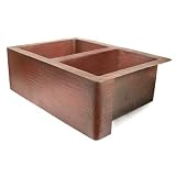 33 x 22 x 10 50/50 Well Copper Farmhouse Kitchen Sink Finish: Dark Smoke Copper