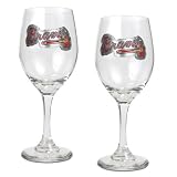 Atlanta Braves MLB 2pc Wine Glass Set - Primary Logo