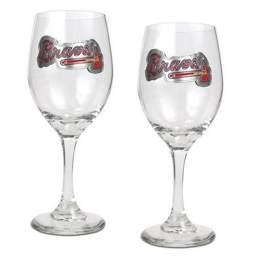 Atlanta Braves MLB 2pc Wine Glass Set - Primary Logo