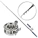 YOGAYET Mini Pocket Ice Fly Fishing Rod and Reel Combos Set Aluminum Alloy Pen Fishing Pole 38'' Sea Saltwater Freshwater Kit Blue
