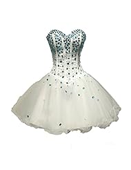 Crystal Organza/Satin Sweetheart Above the Knee Short Prom Dress/Mini Dress 