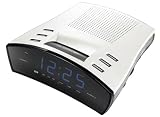 Produkt-Bild: Scott CX 82 Digitaler Radiowecker (FM Radio, LED-Anzeige, 2 Weckzeiten) wei&szlig;/silber