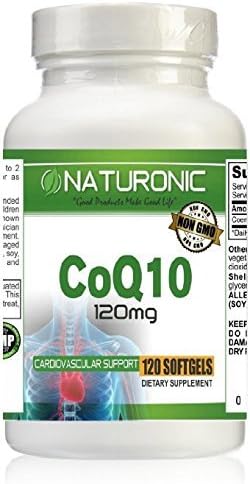 Coenzyme Q10 120 Mg Chewable 120 Soft Gel Easy to Eat, Premium Quality Cardiovascular Support, Natural Antioxidant, Generate and Improve Energy Level Within Cells, # of Softgels 120, 05/2017, Naturonic
