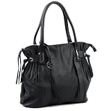 Baccini sac port&eacute;s &eacute;paule hobo - Mona - cuir noir
