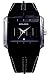 Police Glamour Matrix Unisex black leather and black stone set dial watch
