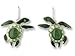 Clearly Charming Jade Turtle Sterling Silver and Enamel Earrings
