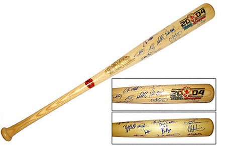 Buy Boston Red Sox Team Signed 2004 World Series Champions Commemorative Bat with 27 Signatures by Steiner