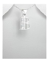 Alphabet CZ Pendant Necklace In 92.5 Sterling Silver