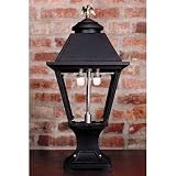 Gas Light America GL300 Cast Aluminum Natural Gas Light With Dual Inverted Mantle Burner On Post Mount