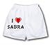 White Boxer Short with I Love Sabra