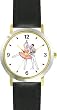 Ballerina and Ballet Dancer Couple No.3 - WATCHBUDDY&reg; DELUXE TWO-TONE THEME WATCH - Arabic Numbers - Black Leather Strap-Size-Large ( Men's Size or Jumbo Women's Size )
