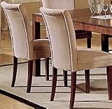 Set of 2 Stylish, Elegant Parson Dining Chairs in Taupe – Microfiber with Che… Set of 2 Stylish, Elegant Parson Dining Chairs in Taupe – Microfiber with Che…