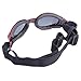 QUMY Dog Sunglasses Dog Goggles for Medium Large Breed Dogs, Wind Dust Fog Protection Eye Wear Pet Glasses with Adjustable Strap for Motorcycle Car Driving Bike Riding Hiking Swimming Over 15lbs Red